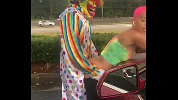 Gibby The Clown fucks Jasamine Banks outside in broad daylight