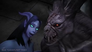 Draenei get creampie by a demon