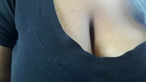 Taking my big tits out on the bus